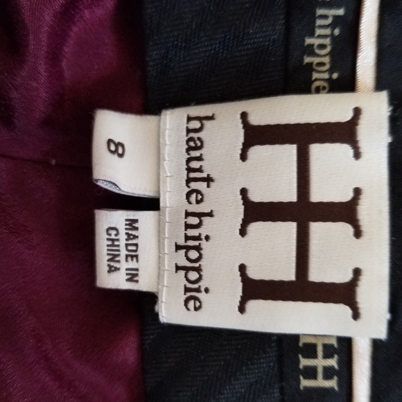 HAUTE HIPPIE SILK TAILORED SNAKE-PRINT PANTS MERLOT SLACKS LINED - Picture 6 of 11